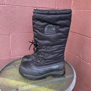 Sorel Snowlion Black Tall Waterproof  Snow Winter Boots Size 8 Women’s
